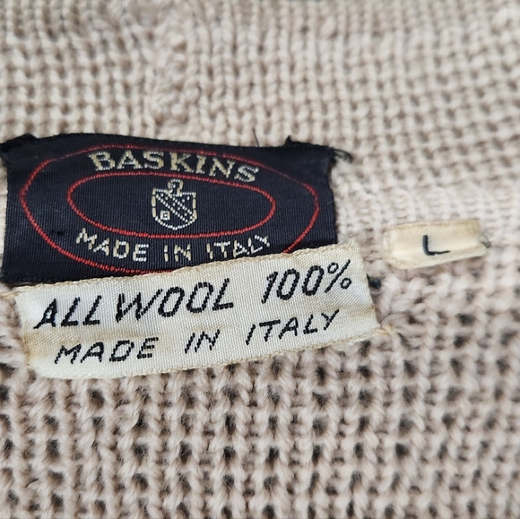 Vintage Baskins Made in Italy men's brown green sweater cardigan size La… - Picture 15 of 15
